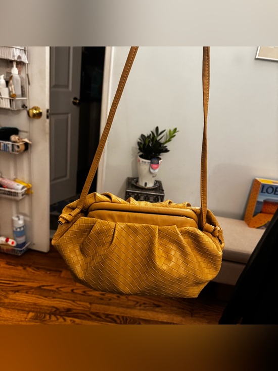 Zara Handbags - Woven Fashion Mustard Shoulder Bag